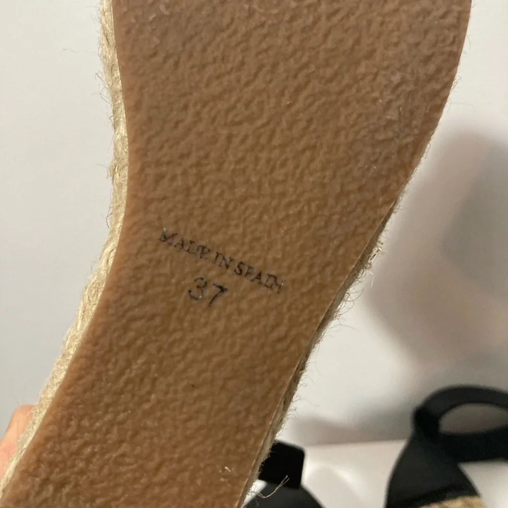 Free People Coastal platform wedge espadrilles sandals EURO 37 US 6.5 black